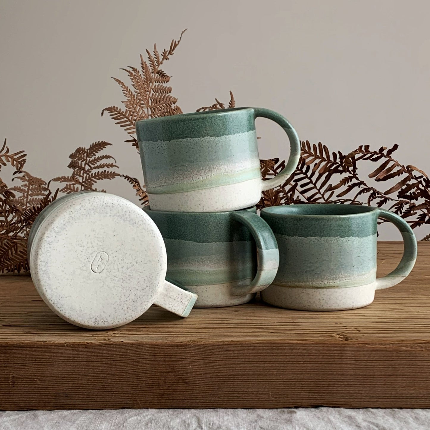 Mug Sage & Sea Foam Green - handmade in the Henry & Tunks ceramic studio, Maitland NSW