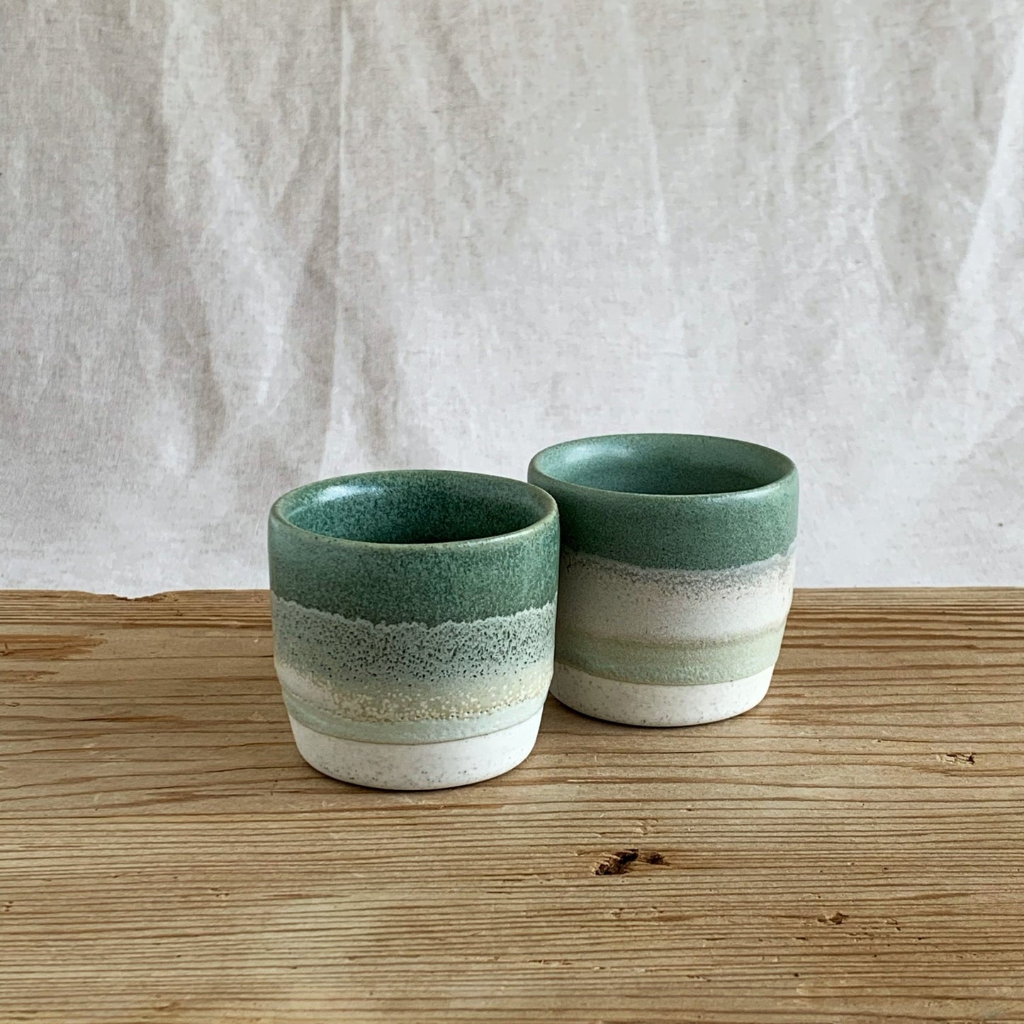 Espresso Cup Sage & Sea Foam Green - handmade in the Henry & Tunks ceramic studio, Maitland NSW