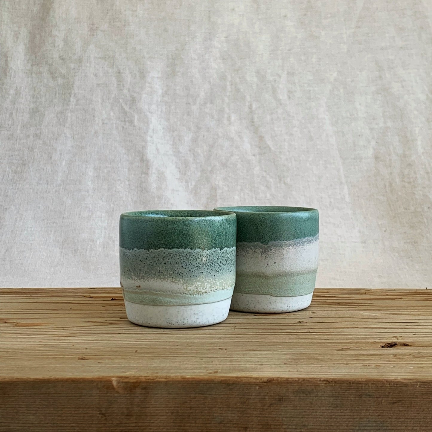 Espresso Cup Sage & Sea Foam Green - handmade in the Henry & Tunks ceramic studio, Maitland NSW