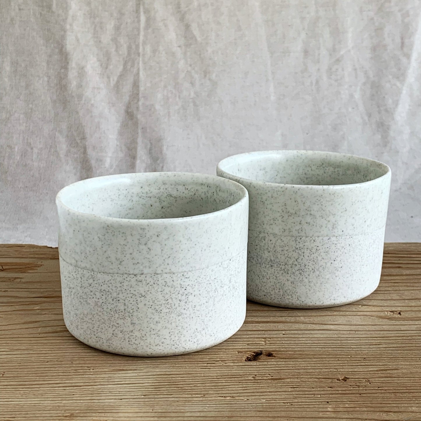 Medium Cylinder Bowl White Speckle - handmade ceramics Henry & Tunks , made in Maitland NSW
