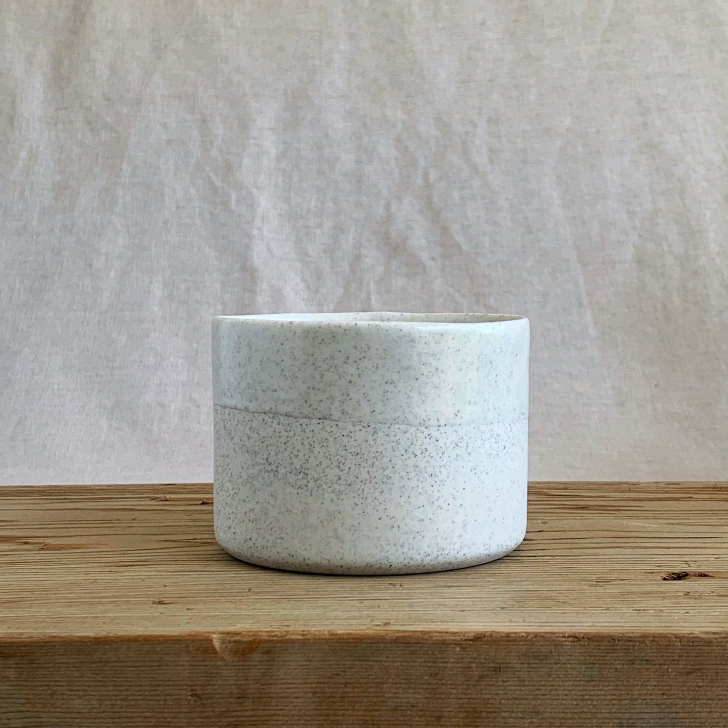 Medium Cylinder Bowl White Speckle - handmade ceramics Henry & Tunks , made in Maitland NSW