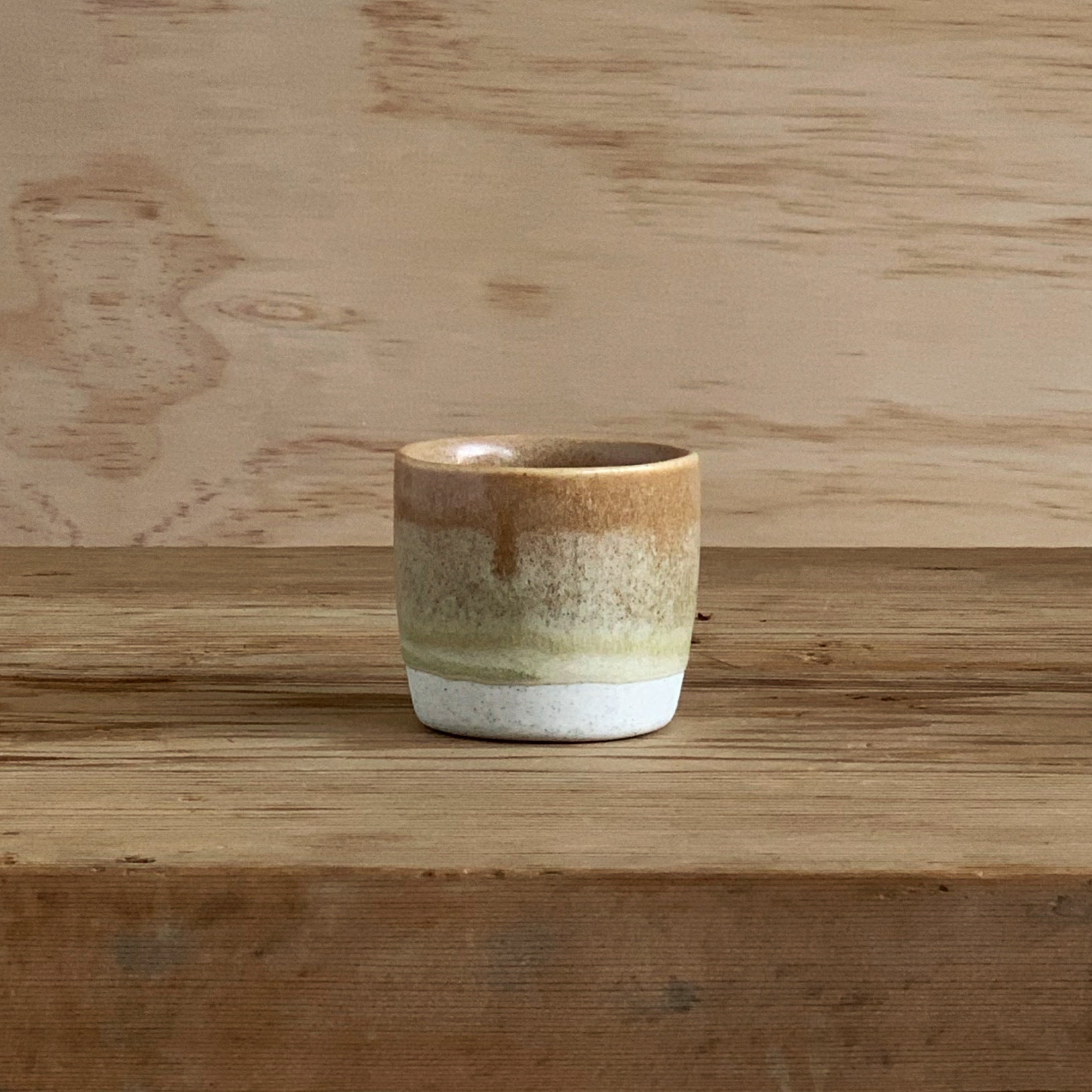 Espresso Cup Toffee & Earthy Green - handmade ceramics Henry & Tunks , made in Maitland NSW