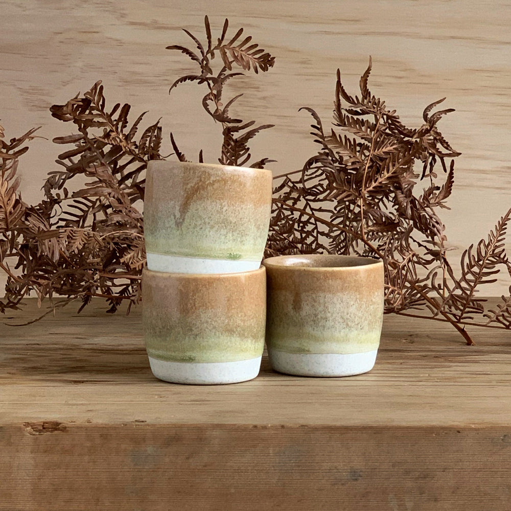 Espresso Cup Toffee & Earthy Green