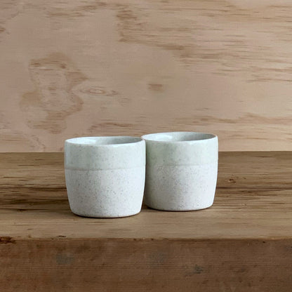 Espresso Cup White Speckle - handmade ceramics Henry & Tunks , made in Maitland NSW
