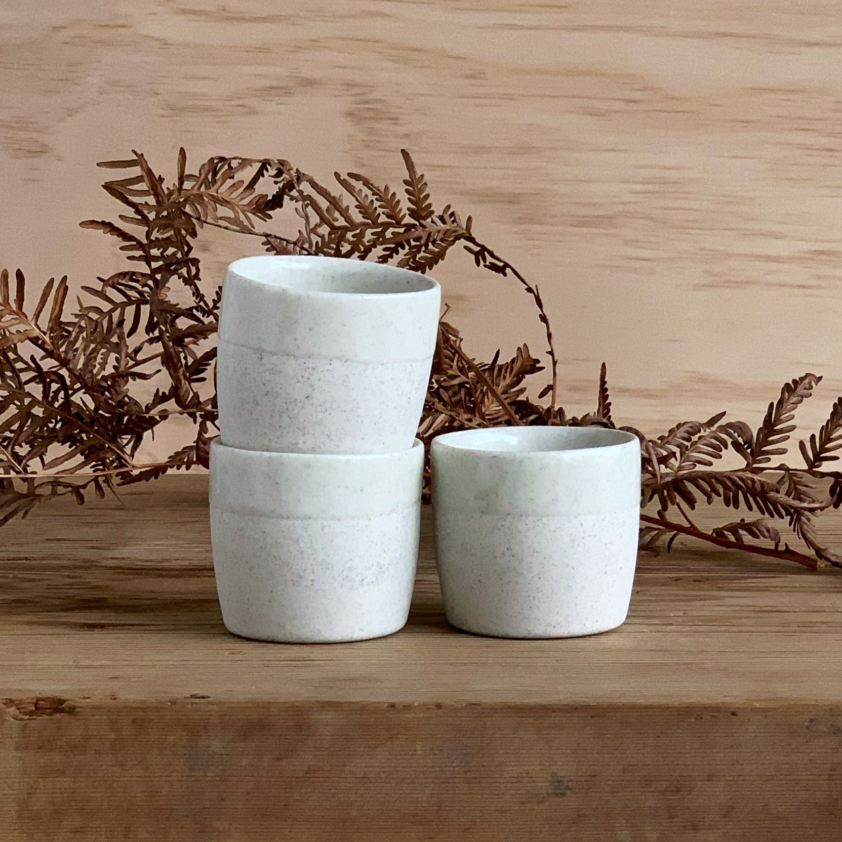 Espresso Cup White Speckle - handmade ceramics Henry & Tunks , made in Maitland NSW