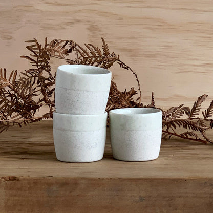 Espresso Cup White Speckle - handmade ceramics Henry & Tunks , made in Maitland NSW