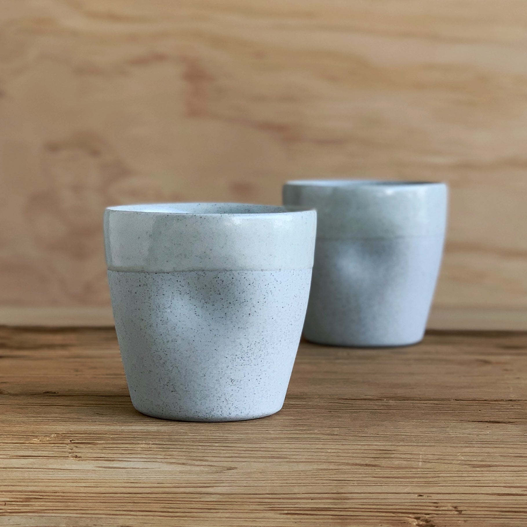 Latte Cup Blue Speckle - handmade in the Henry & Tunks ceramic studio, Maitland NSW