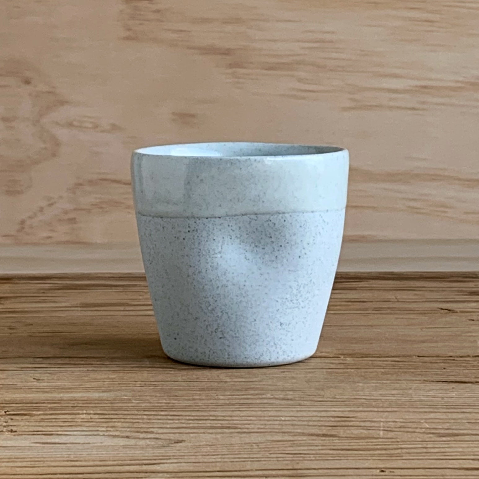 Latte Cup Blue Speckle - handmade in the Henry & Tunks ceramic studio, Maitland NSW