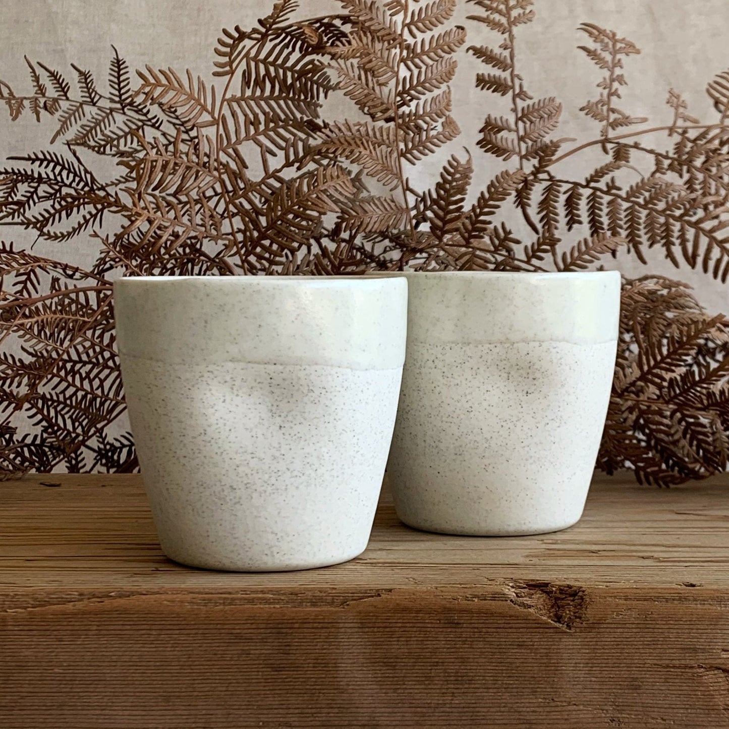 Latte Cup White Speckle - handmade ceramics Henry & Tunks , made in Maitland NSW