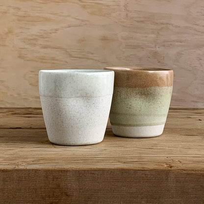 Latte Cup White Speckle - handmade ceramics Henry & Tunks , made in Maitland NSW