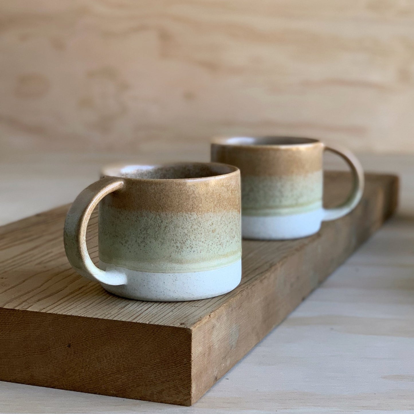 Mug Toffee & Earthy Green - handmade in the Henry & Tunks ceramic studio, Maitland NSW