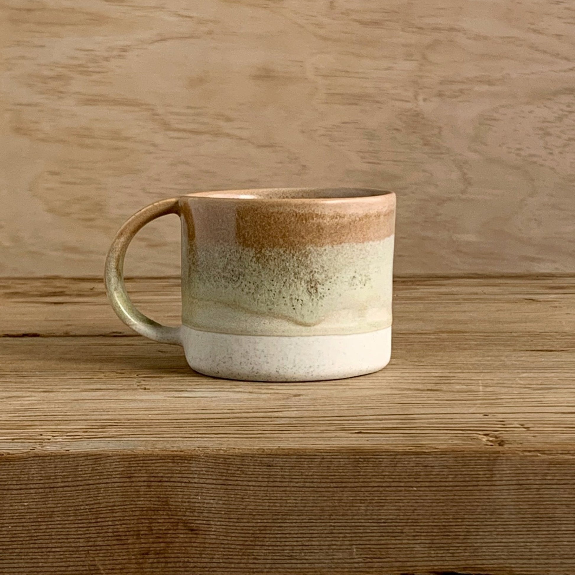 Mug Toffee & Earthy Green - handmade in the Henry & Tunks ceramic studio, Maitland NSW