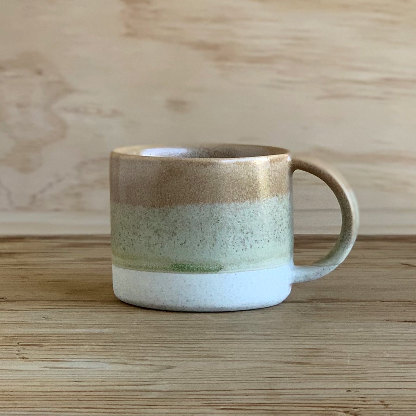 Mug Toffee & Earthy Green - handmade in the Henry & Tunks ceramic studio, Maitland NSW