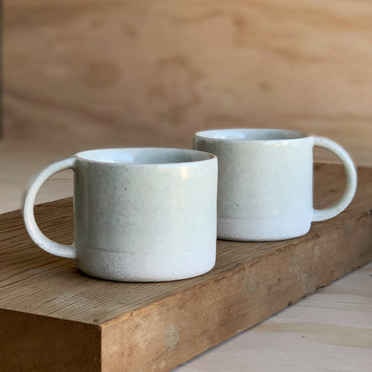 Mug White Speckle - handmade in the Henry & Tunks ceramic studio, Maitland NSW