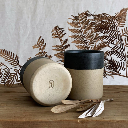 Beaker Toffee Speckle & Graphite - handmade in the Henry & Tunks ceramic studio, Maitland NSW