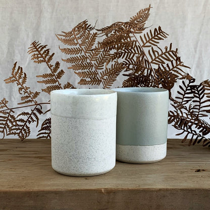 Beaker White Speckle - handmade ceramics Henry & Tunks , made in Maitland NSW