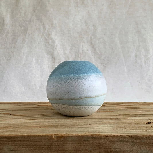 Bud Vase Ocean & Sea Mist Blue - handmade in the Henry & Tunks ceramic studio, Maitland NSW
