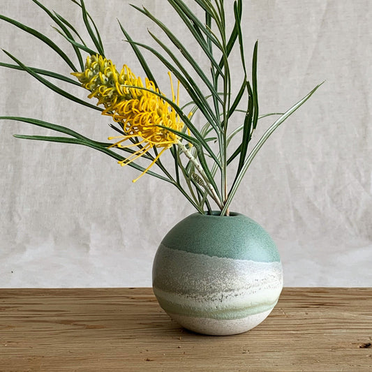 Bud Vase Sage & Sea Foam Green - handmade in the Henry & Tunks ceramic studio, Maitland NSW