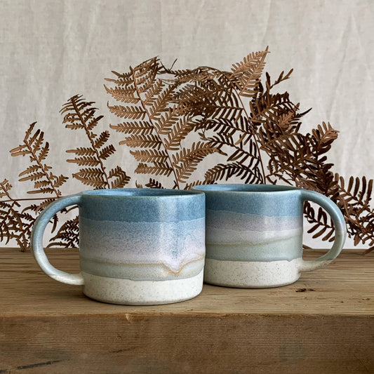 Mug Ocean & Sea Mist Blue - handmade in the Henry & Tunks ceramic studio, Maitland NSW