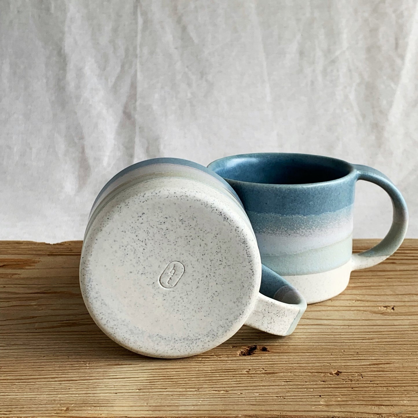 Mug Ocean & Sea Mist Blue - handmade in the Henry & Tunks ceramic studio, Maitland NSW
