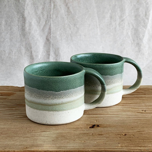 Mug Sage & Sea Foam Green - handmade in the Henry & Tunks ceramic studio, Maitland NSW