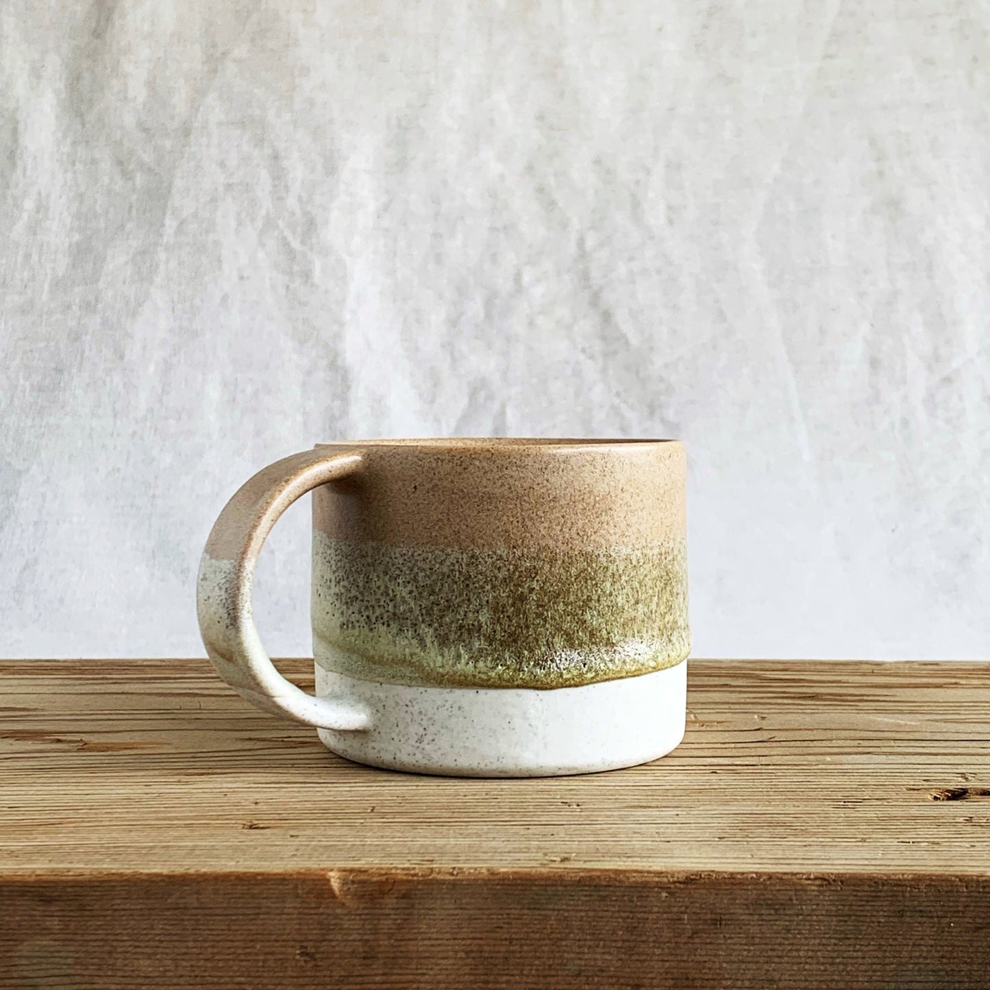 Mug Toffee & Earthy Green - handmade in the Henry & Tunks ceramic studio, Maitland NSW