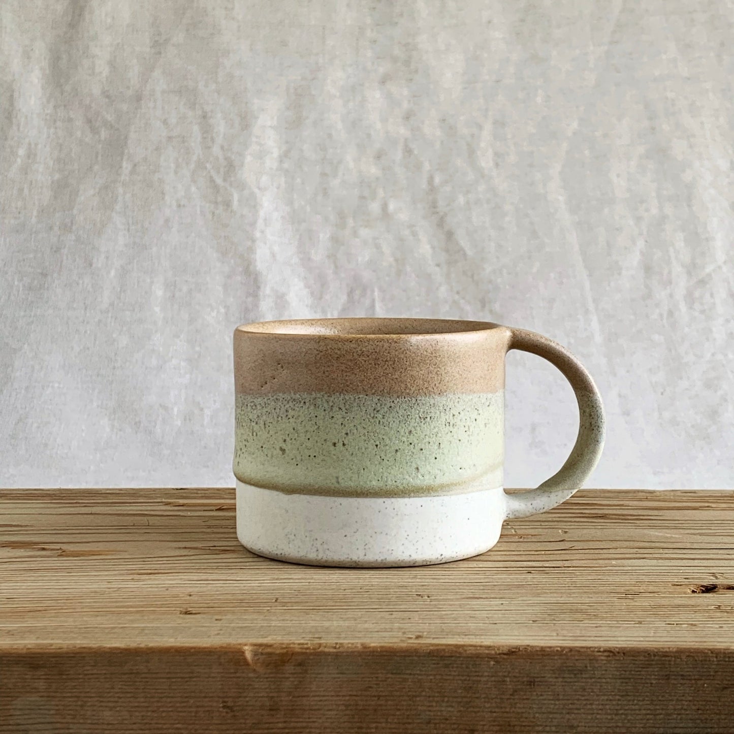 Mug Toffee & Earthy Green - handmade in the Henry & Tunks ceramic studio, Maitland NSW