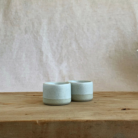 'Small One' Egg Cup Moss Green Speckle - handmade in the Henry & Tunks ceramic studio, Maitland NSW