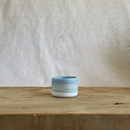 'Small One' Egg Cup Ocean & Sea Mist Blue - handmade in the Henry & Tunks ceramic studio, Maitland NSW