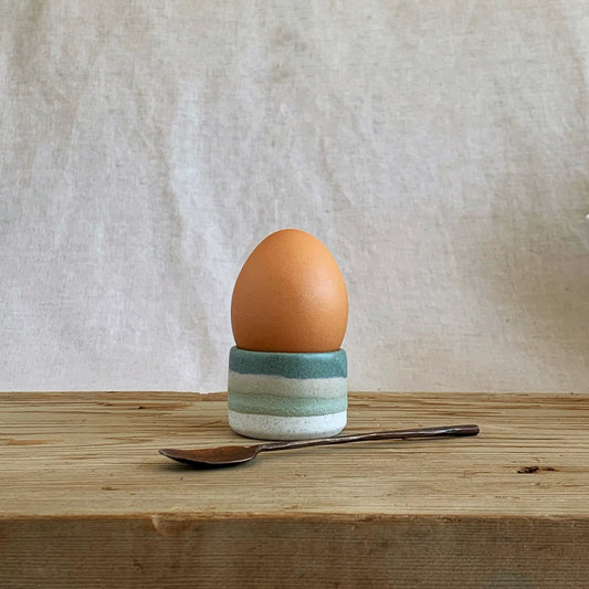 'Small One' Egg Cup Sage & Sea Foam Green - handmade in the Henry & Tunks ceramic studio, Maitland NSW